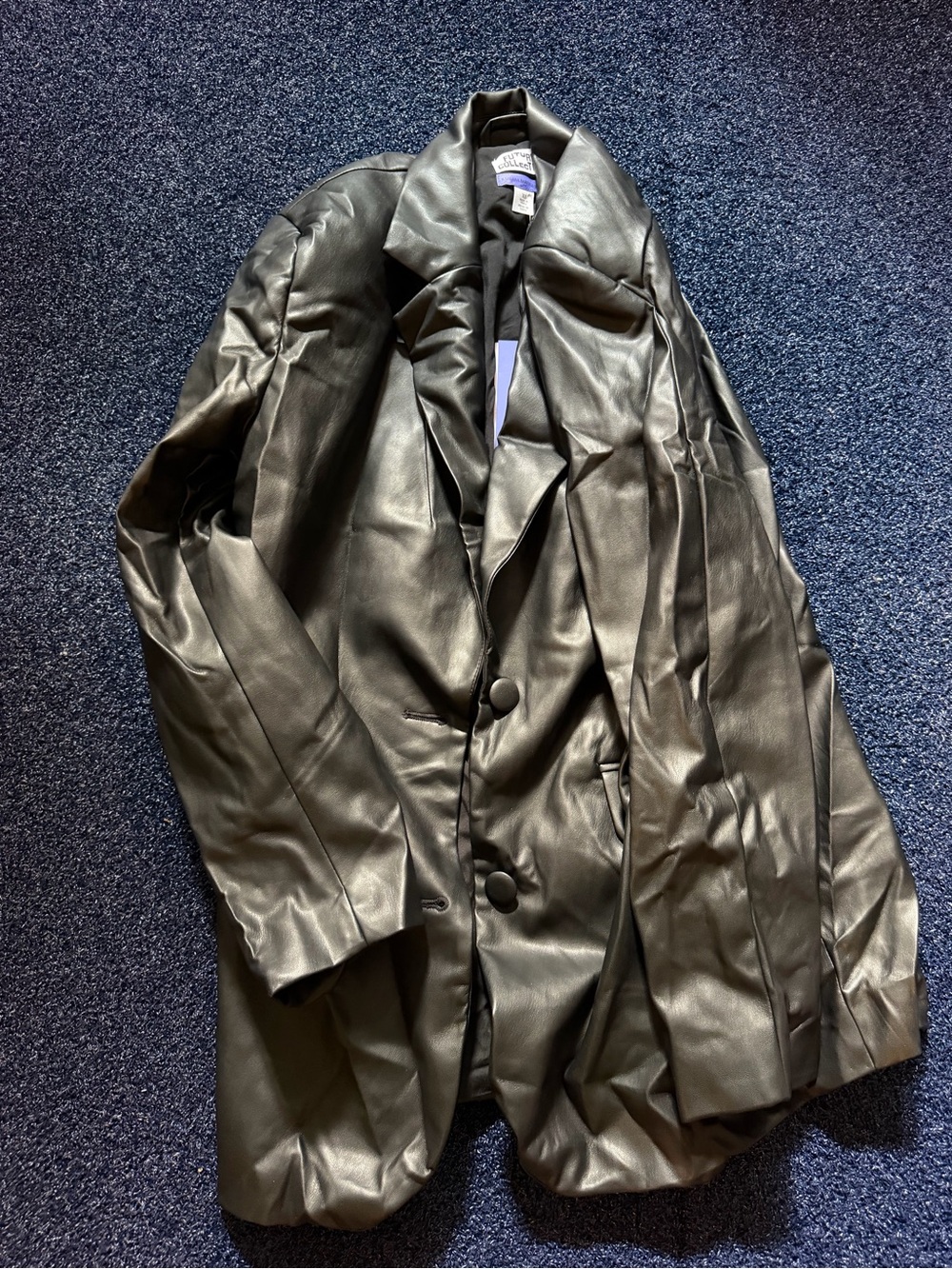 Future Collective faux leather blazer size XS
